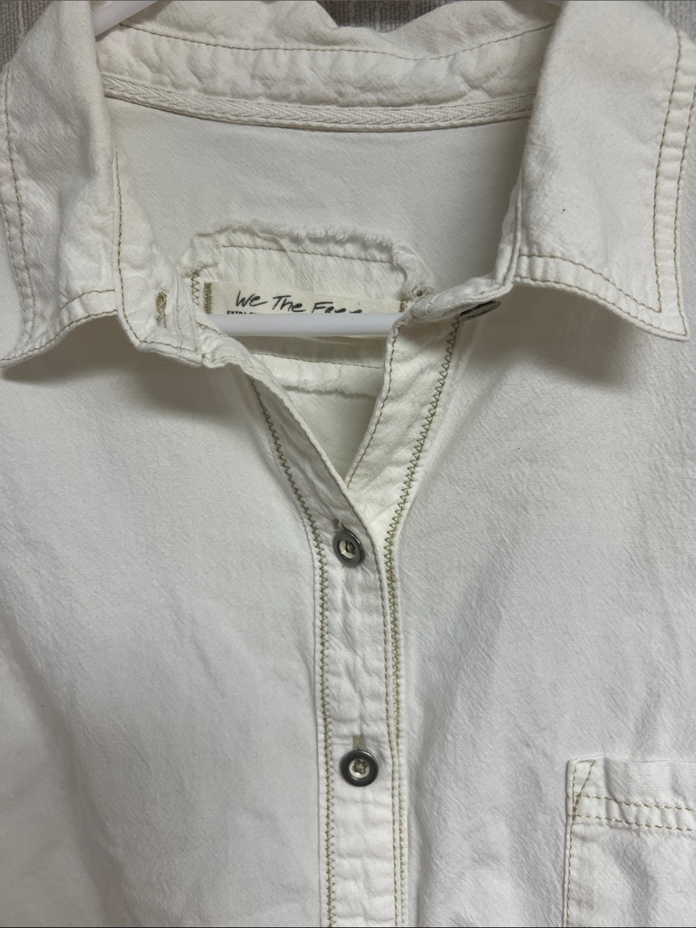 NWOT We The Free Women's White Button-Down Shirt oversized XS S M L XL